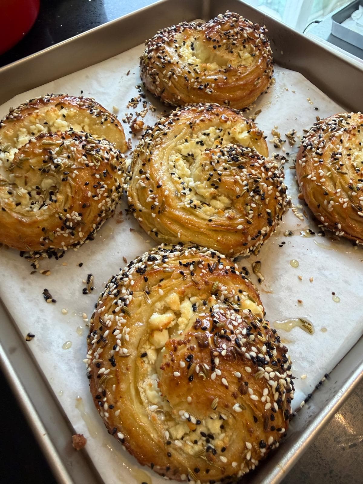 Honey & feta swirls